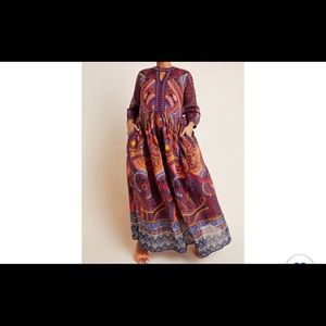 Anthropologie Embroidered Maxi Dress